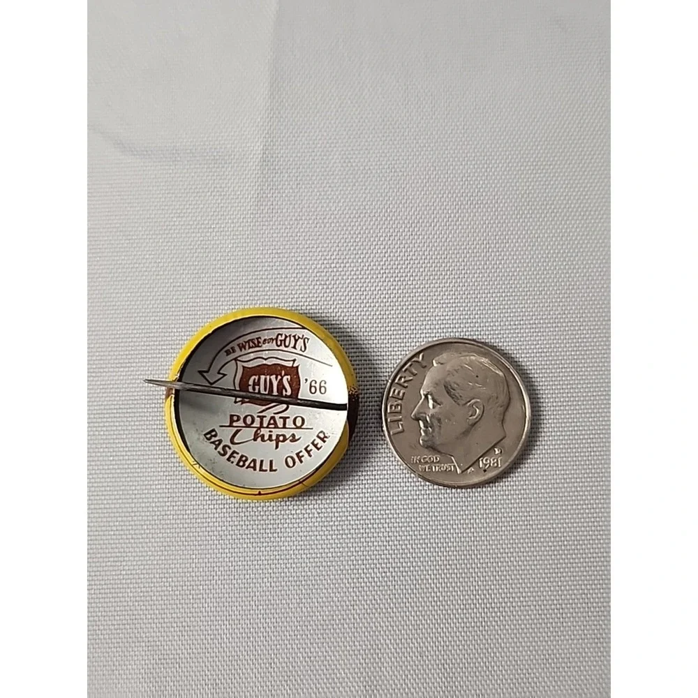 Vintage 1966 Los Angeles Angels Baseball Pinback Button Guy's Potato Chips Pin